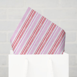 Papel De Seda Rayas rosadas y rojas de acuarela