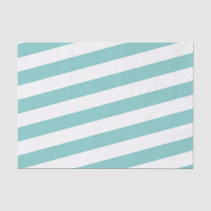 Papel De Seda Rayas verde azuladas y blancas