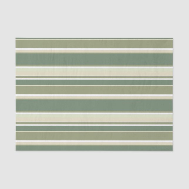Papel De Seda Rayas verdes de oliva (Anverso)