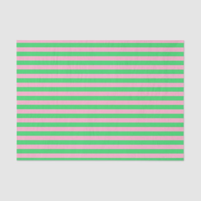 Papel De Seda Rayas verdes y rosas (Anverso)