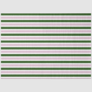 Papel De Seda Rayas verdes y rosas