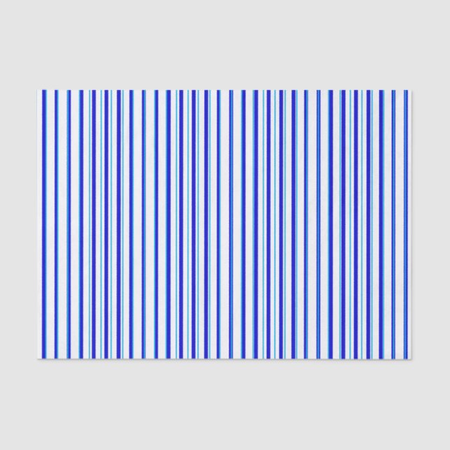 Papel De Seda Rayas verticales blancas azules Patrón moderno Gua (Anverso)