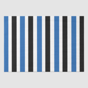 Papel De Seda Rayas Verticales Negras Azules