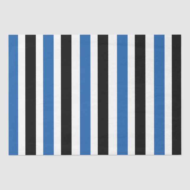Papel De Seda Rayas Verticales Negras Azules  (Anverso)