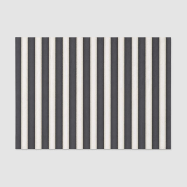 Papel De Seda Rayas victorianas blancas y negras elegantes (Anverso)