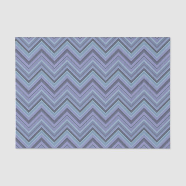 Papel De Seda Rayas zigzag de color azul (Anverso)