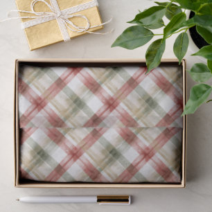 Papel De Seda Rayo cuadriculado rojo blanco verde de Navidad