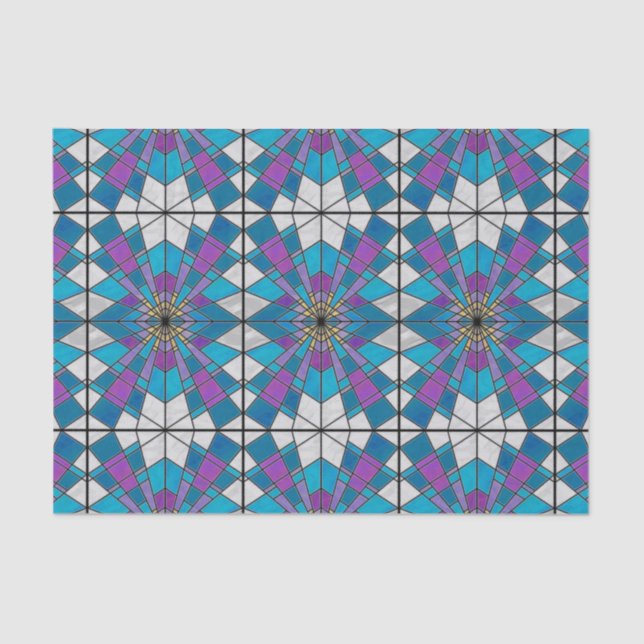 Papel De Seda Rayo de cristal de Stain azul y púrpura (Anverso)