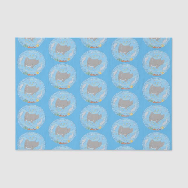 Papel De Seda Rayo de manta y burbujas ilustracion personalizado (Anverso)