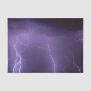 Papel De Seda Rayo morado en una tormenta relámpago en un desier