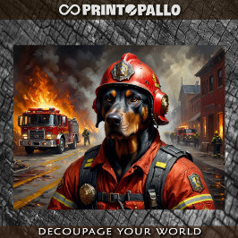 Papel De Seda Raza de perro doberman como bombero