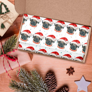 Papel De Seda Raza de perro Pug Estrellas de Navidad