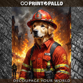 Papel De Seda Raza de perro Retriever Dorado: Bombero - 
