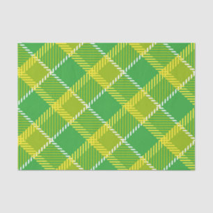 Papel De Seda Realizado En Patrón Geométrico Amarillo Y Verde