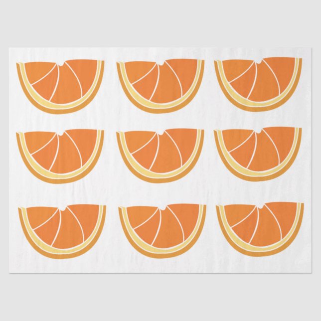 Papel De Seda Rebanada de Fruta Naranja  (Anverso)