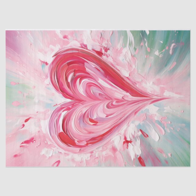 Papel De Seda ¡Rebosante de Amor! Corazón Pintado 1 (Anverso)