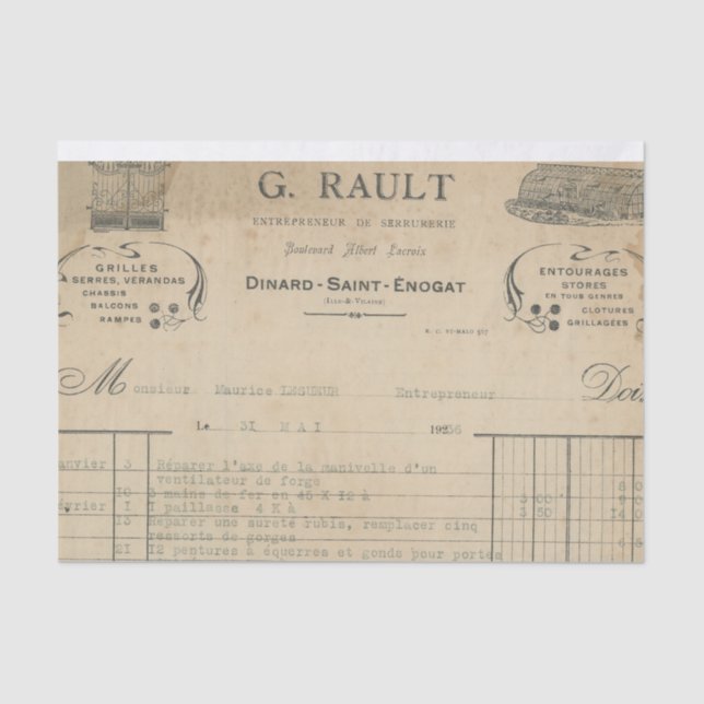 Papel De Seda Recepción francesa (Anverso)