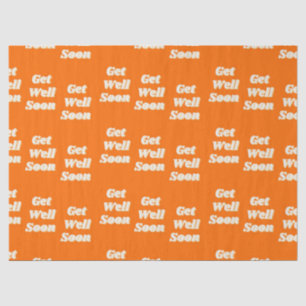Papel De Seda Recibir pronto texto en naranja