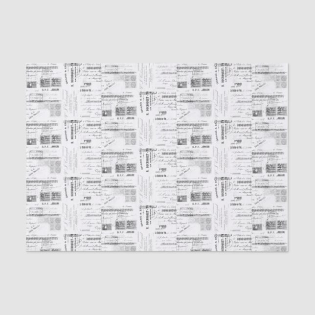 Papel De Seda Recibo Francés Antiguo (Anverso)