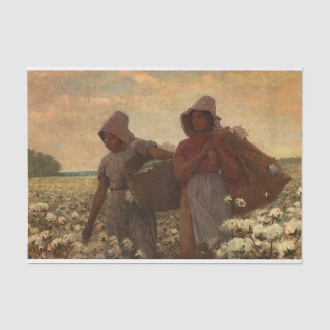Papel De Seda Recolectores de algodón de Winslow Homer (Anverso)