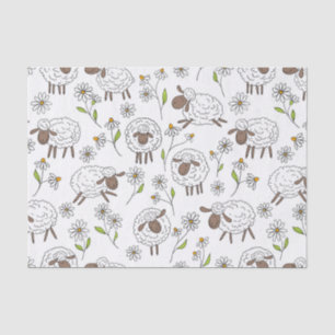 Papel De Seda Recuento de ovejas en blanco