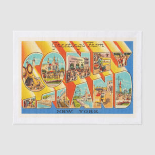 Papel De Seda Recuerdo del viaje del vintage de Coney Island