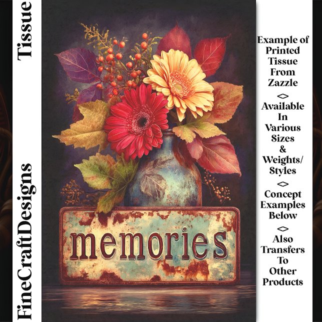 Papel De Seda Recuerdos y flores otoñales Rótulo Desconexión DQ2 (Subido por el creador)