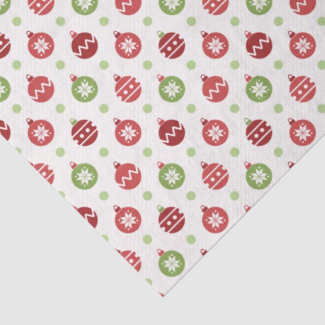 Papel De Seda Red and Green Christmas Ornament Pattern (Detalle)