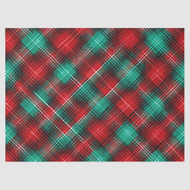 Papel De Seda Red and green holiday plaid (Anverso)