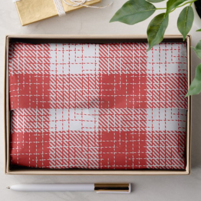 Papel De Seda Red and White Bold Checkered Plaid Design  (Subido por el creador)