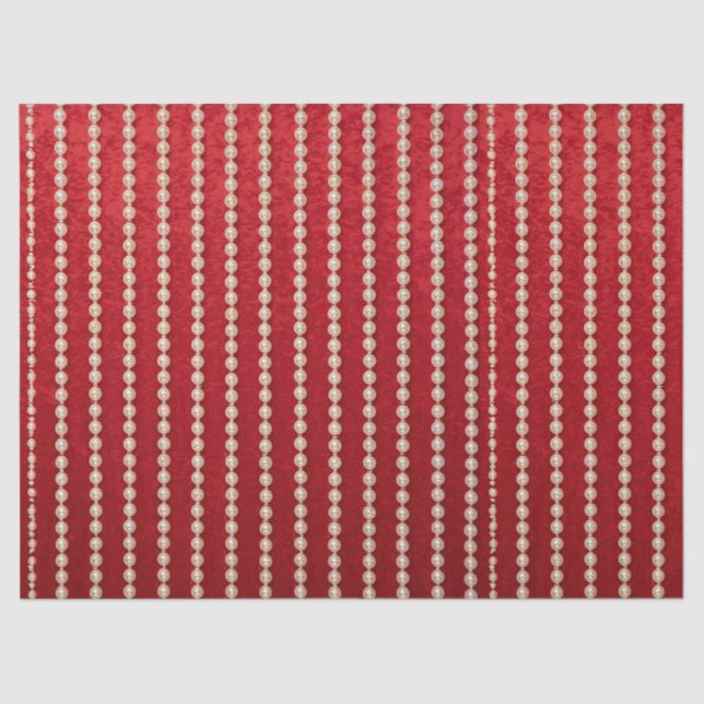 Papel De Seda Red and White Velvet-Look Pearl (Anverso)