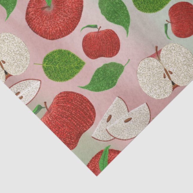 Papel De Seda Red Apple Tissue Paper, Cute Apple Print (Detalle)
