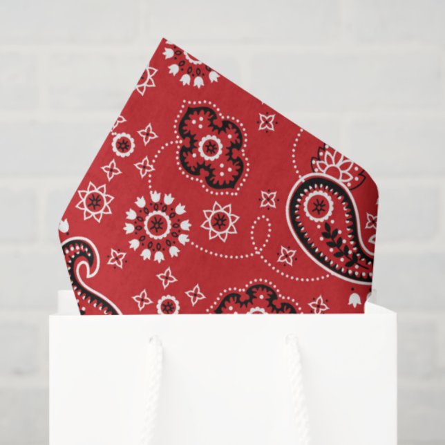 Papel De Seda Red Bandana Western Modern Cowboy Fun (Bolsa de regalo)