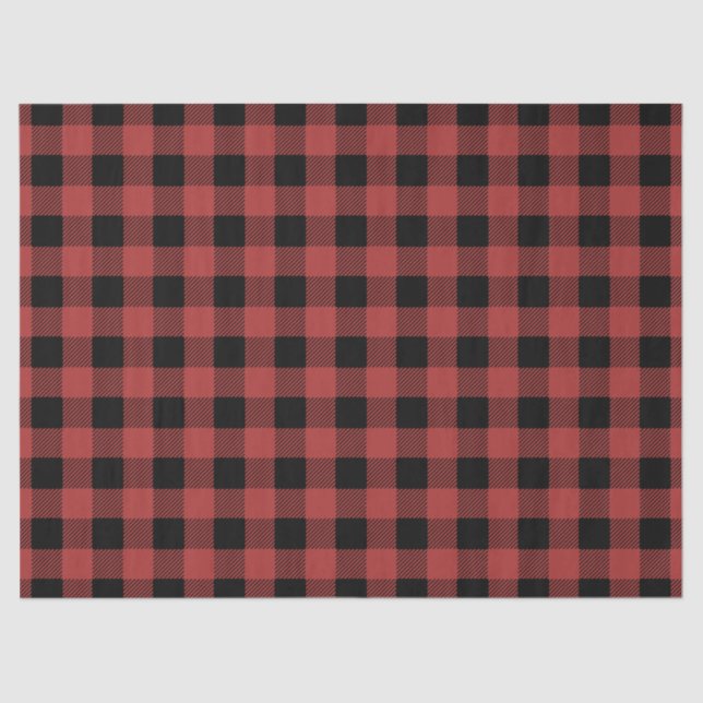 Papel De Seda Red Black Buffalo Plaid  Gingham Lumberjack (Anverso)