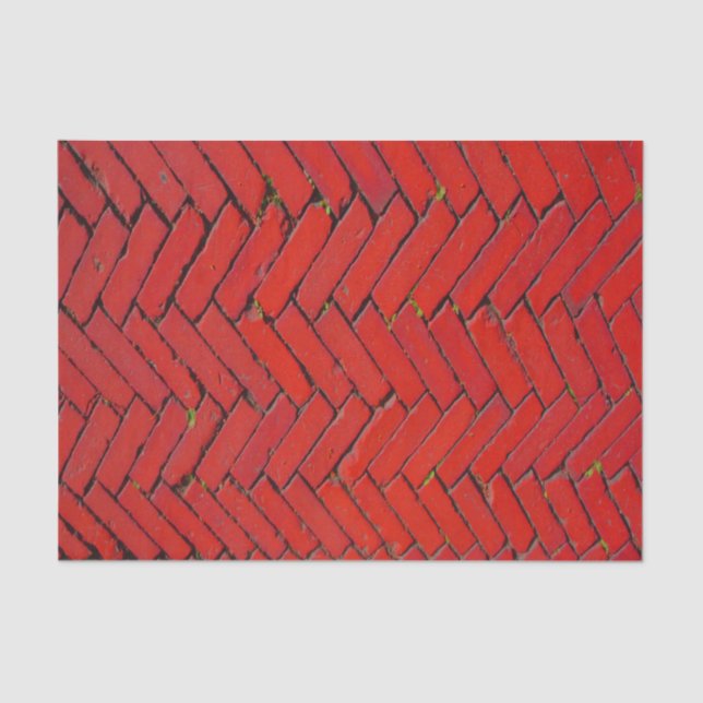 Papel De Seda Red Brick Chevron (Anverso)