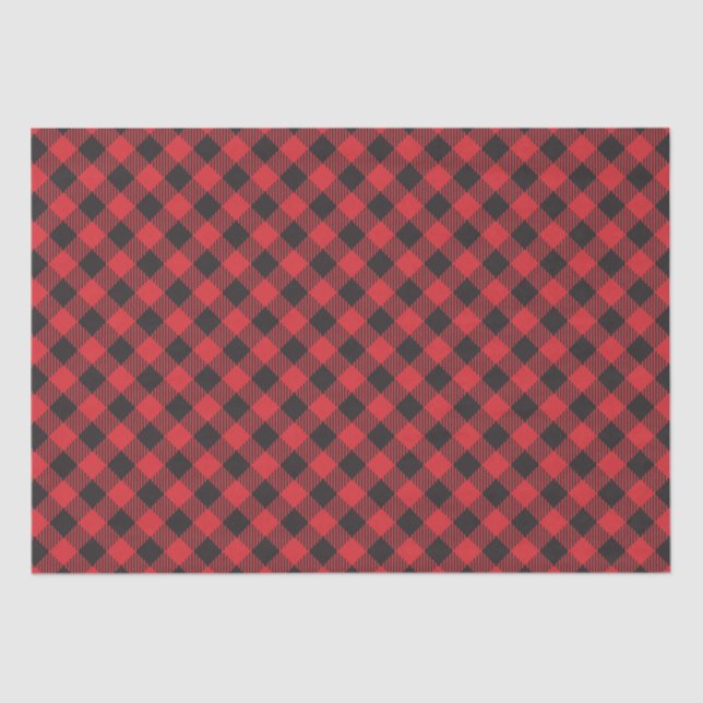 Papel De Seda Red Buffalo Plaid Checkered (Anverso)