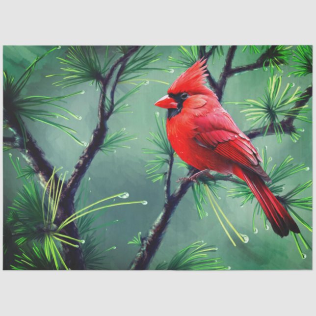 Papel De Seda Red Cardinal Tissue Paper (Anverso)