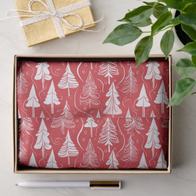 Papel De Seda Red Christmas Pattern#6 ID1009 (Regalo )
