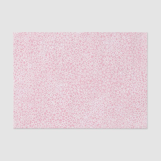 Papel De Seda Red compleja - blanco sobre rosa pálido (Anverso)