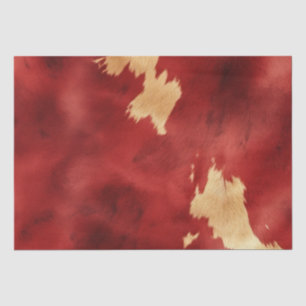 Papel De Seda Red Cream Gold Southwest Piel de vaca