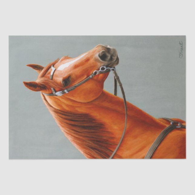 Papel De Seda Red Dun Chestnut Sorrel Western Quarter Horse (Anverso)
