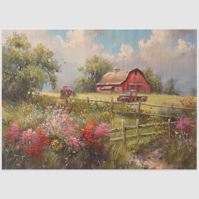 Papel De Seda Red Farmhouse (Anverso)