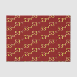 Papel De Seda Red, Faux Gold 53rd (Cincuenta y Tercer) Event
