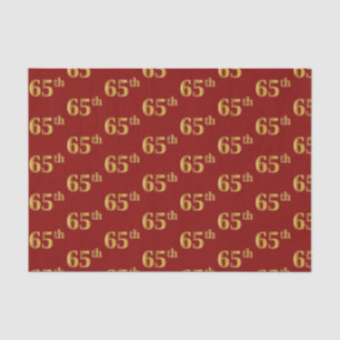 Papel De Seda Red, Faux Gold 65th (Sesenta y Quinto) Event