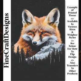 Papel De Seda Red Fox & Mountain Landscape CE3 Decoupage