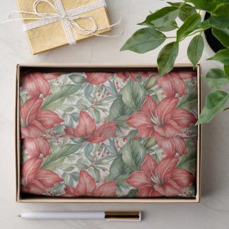Papel De Seda Red Giant Amaryllis Holiday