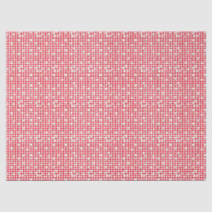 Papel De Seda Red Gingham con Pequeños Daisies Blancos