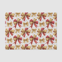 Papel De Seda Red Gold Bows Christmas