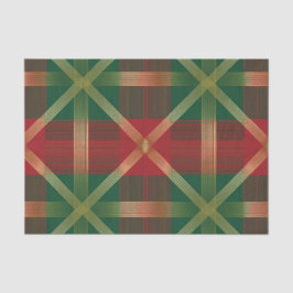 PAPEL DE SEDA RED GREEN GOLD HOLIDAY CHRISTMAS PLAID PATTERN