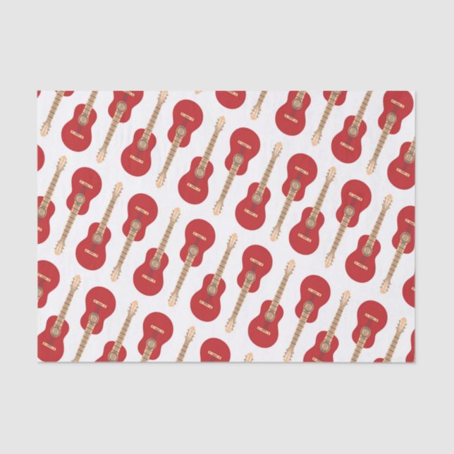 Papel De Seda Red Guitar Pattern (Anverso)